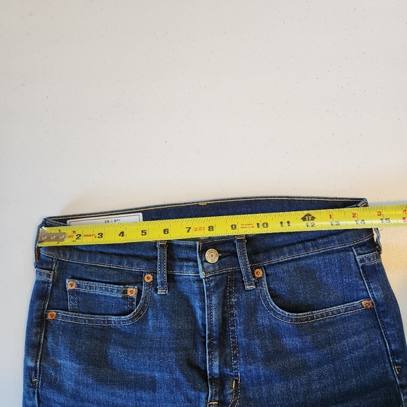 Gap Vintage Slim High Rise Jeans Cropped Ankle Raw Hem Stretch Dark Wash Size 29 - Picture 9 of 12